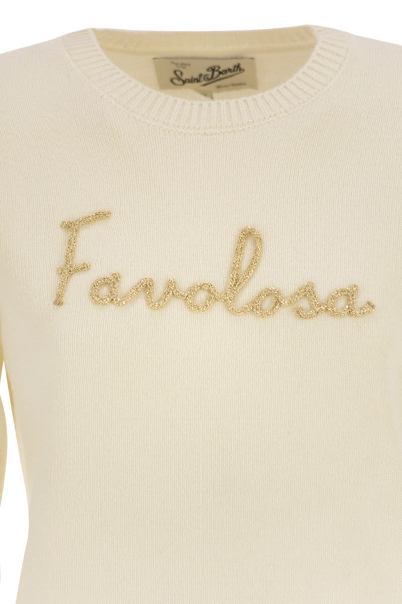 MC2 SAINT BARTH Wool and Alpaca Blend Jumper with Favolosa Embroidery - Women's Regular Fit