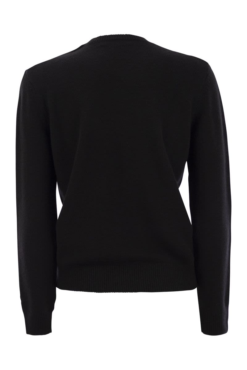 MC2 SAINT BARTH Wool and Alpaca Blend Sweater with Embroidered Addicted