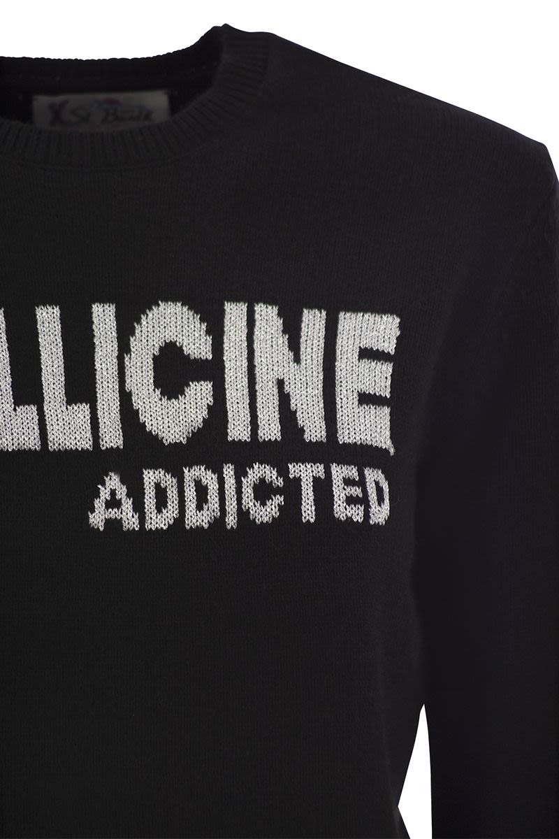 MC2 SAINT BARTH Wool and Alpaca Blend Sweater with Embroidered Addicted