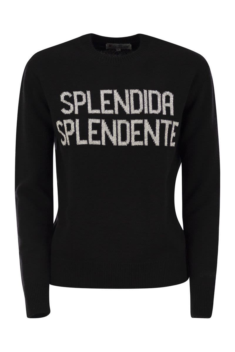 MC2 SAINT BARTH Wool and Cashmere Blend Sweater with Embroidered Design for Women