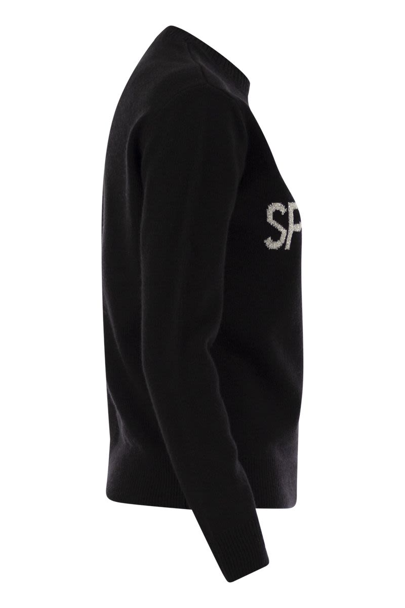 MC2 SAINT BARTH Wool and Cashmere Blend Sweater with Embroidered Design for Women