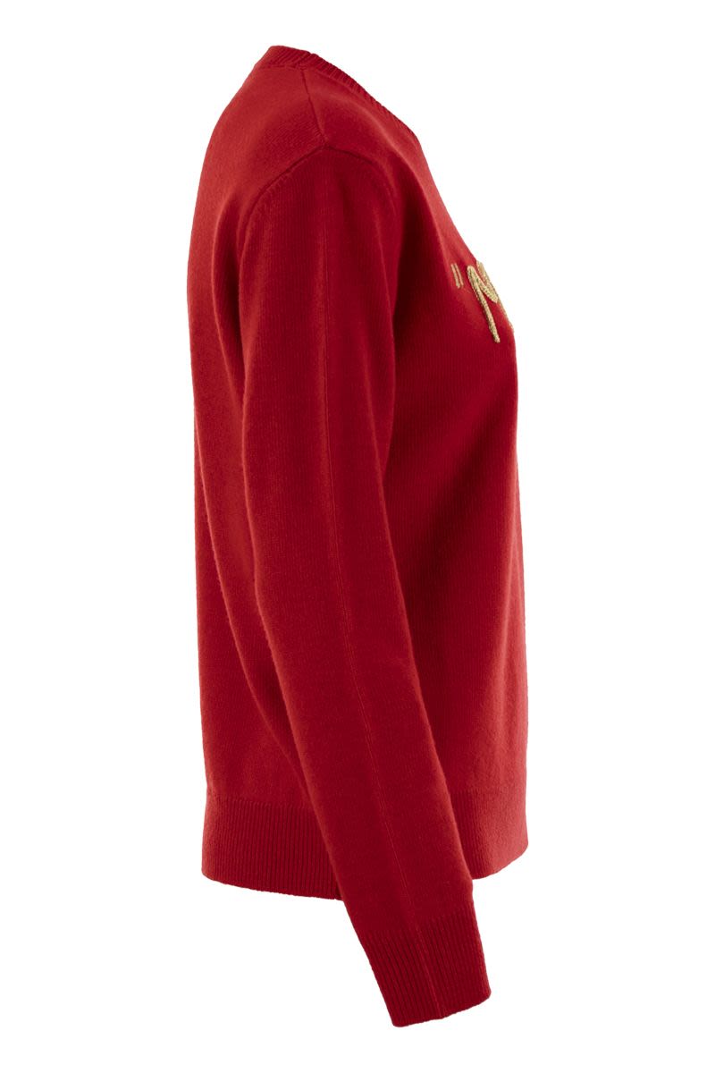 MC2 SAINT BARTH Wool Cashmere Blend Sweater with Embroidered Design