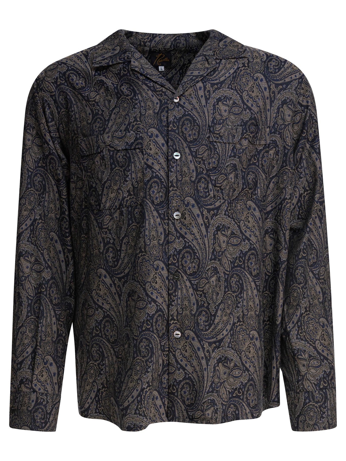 NEEDLES Relaxed Fit Camp Collar Long Sleeve Shirt