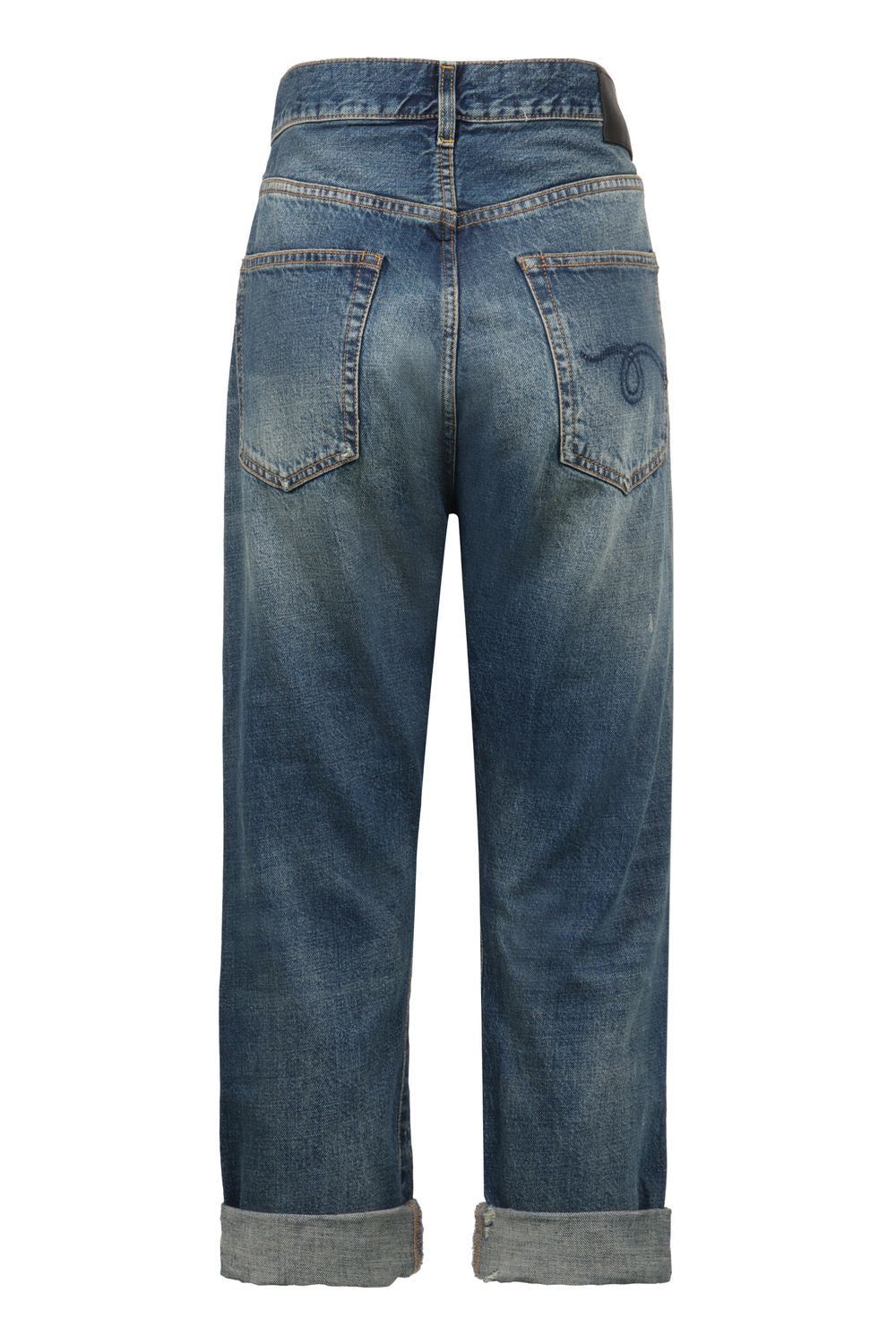 R13 Asymmetric Mini Cropped Jeans