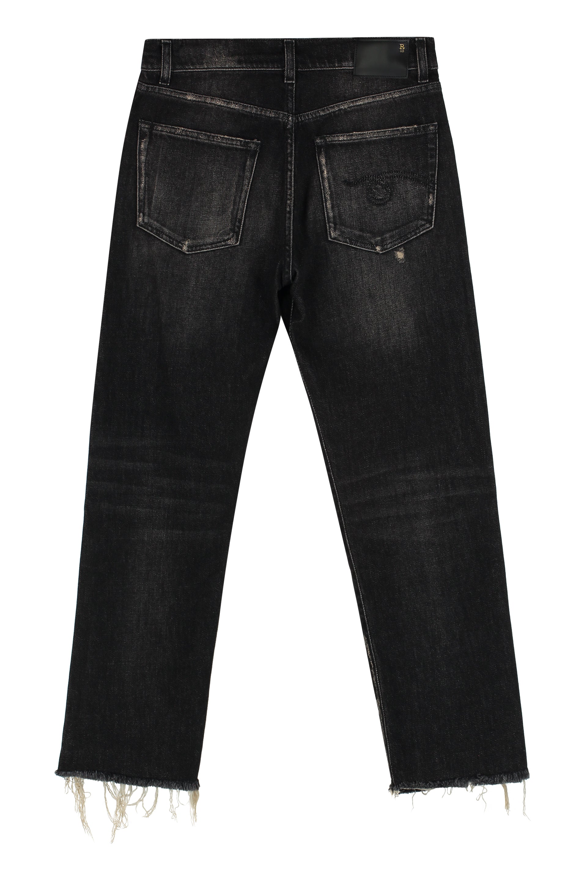 R13 Boyfriend Fit Distressed Jeans
