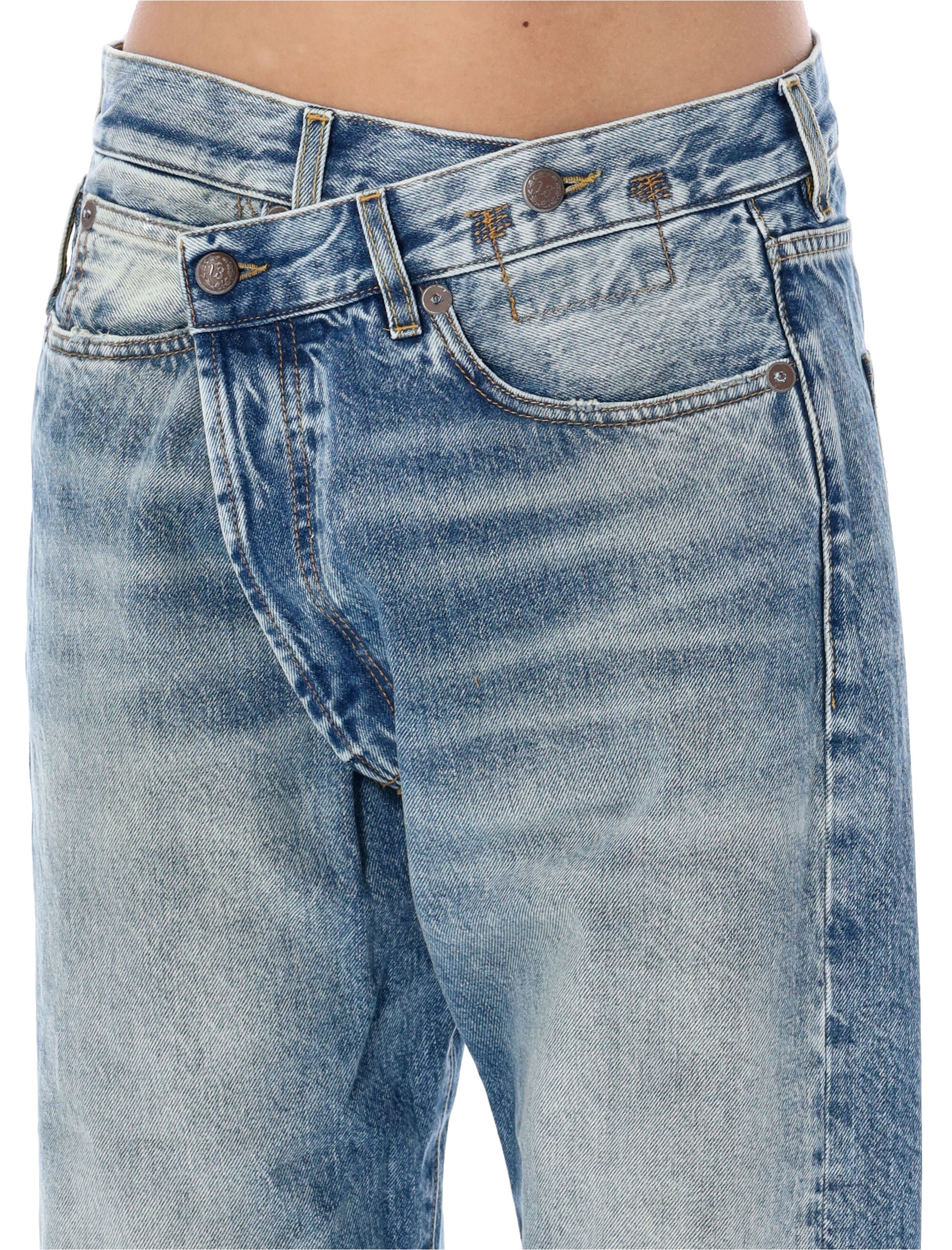 R13 Casual Jeans for Women - Low Rise, Oversized Fit