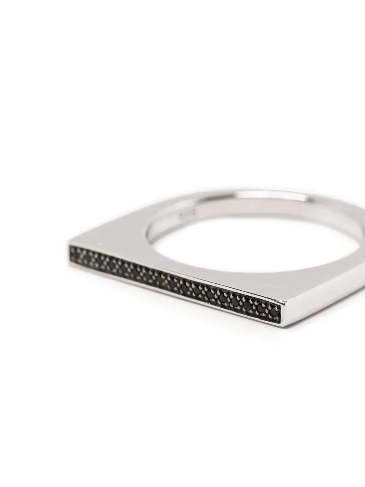 TOM WOOD Sleek Ring with Black Spinel for Women