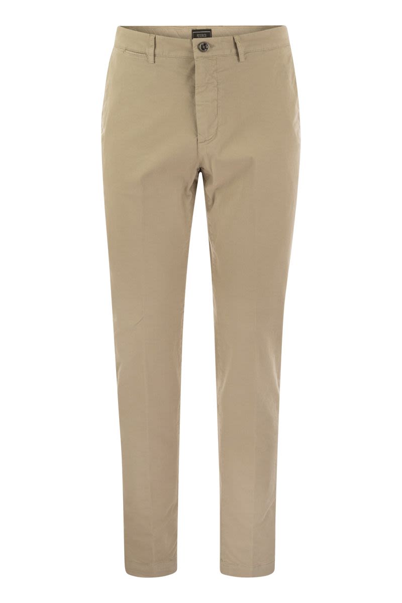 PESERICO Men's Mini Stretch Cotton Chino Trousers