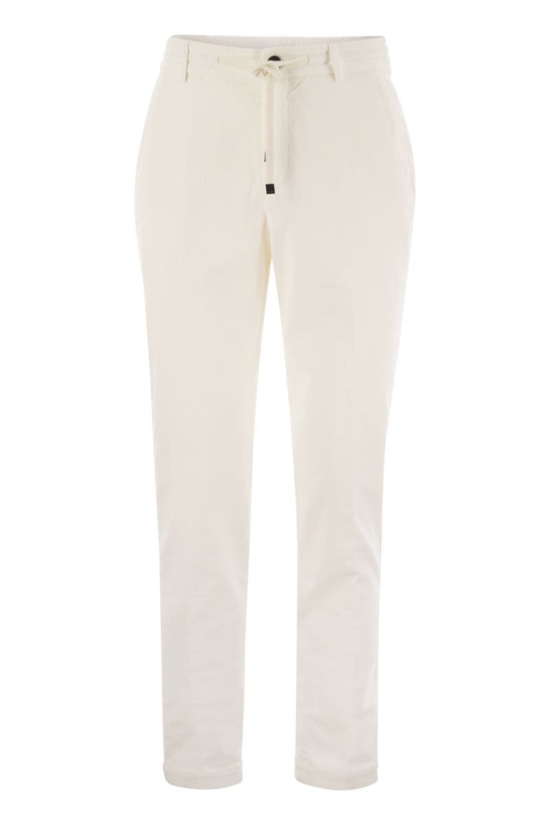 PESERICO Corduroy Drawstring Trousers for Men - Modern Fit