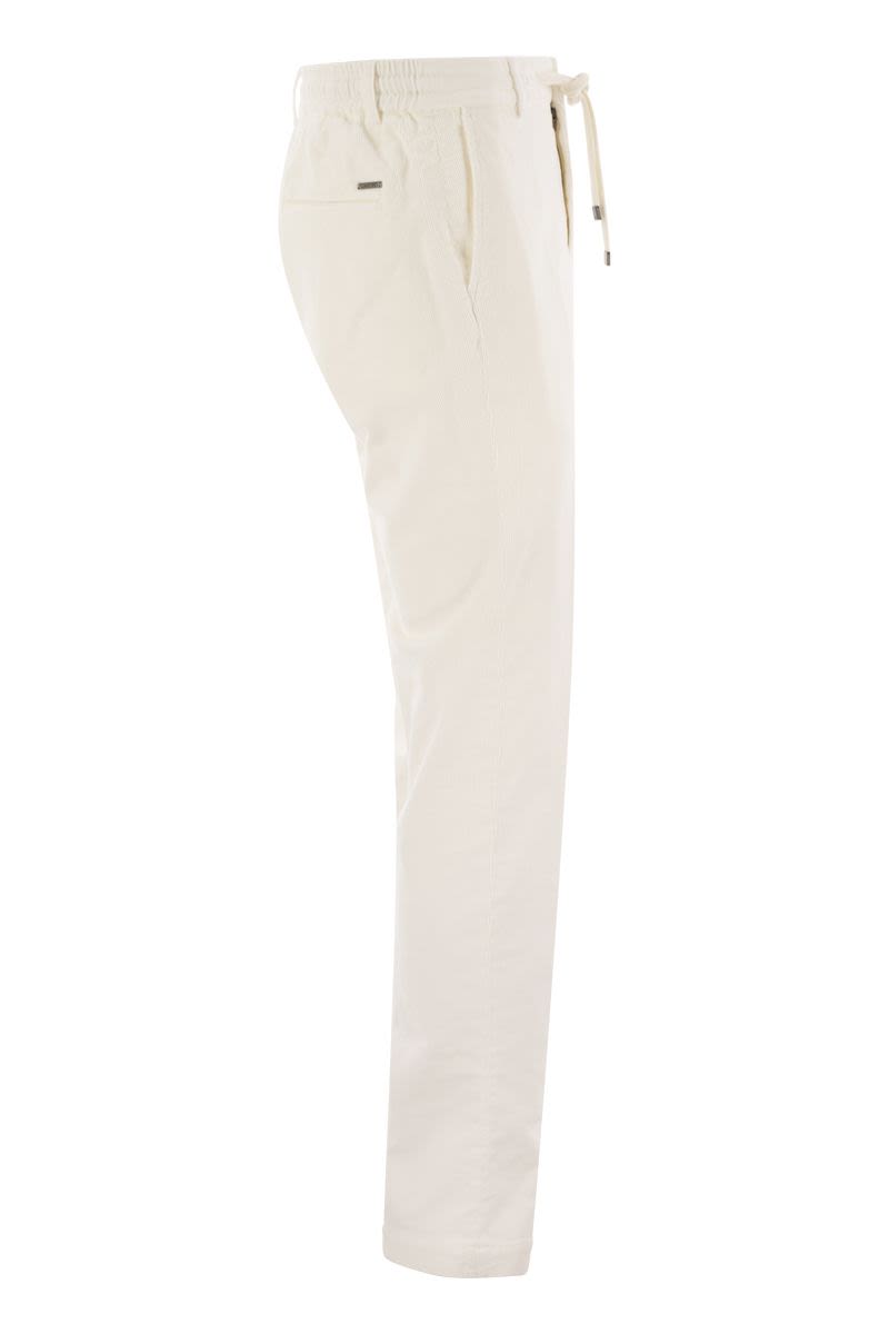 PESERICO Corduroy Drawstring Trousers for Men - Modern Fit