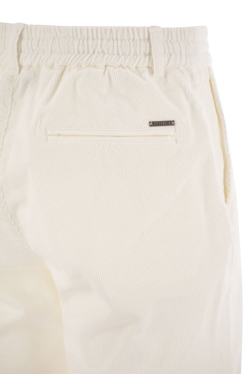PESERICO Corduroy Drawstring Trousers for Men - Modern Fit