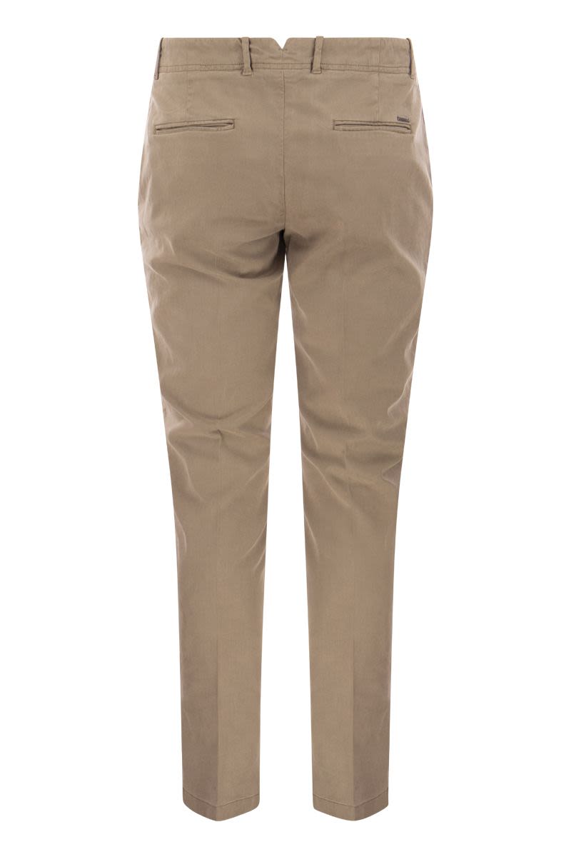 PESERICO Slim Fit Cotton and Silk Trousers