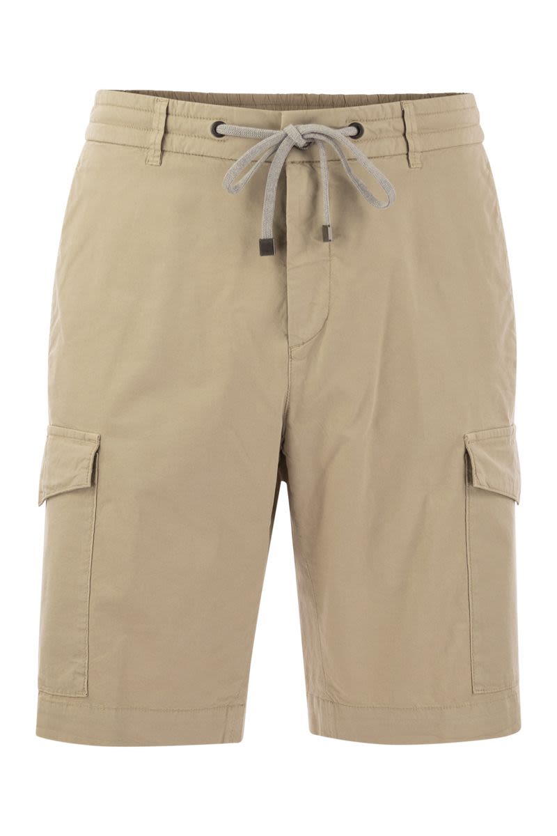 PESERICO Lightweight Cotton Lyocell Canvas Jogger Bermuda Shorts