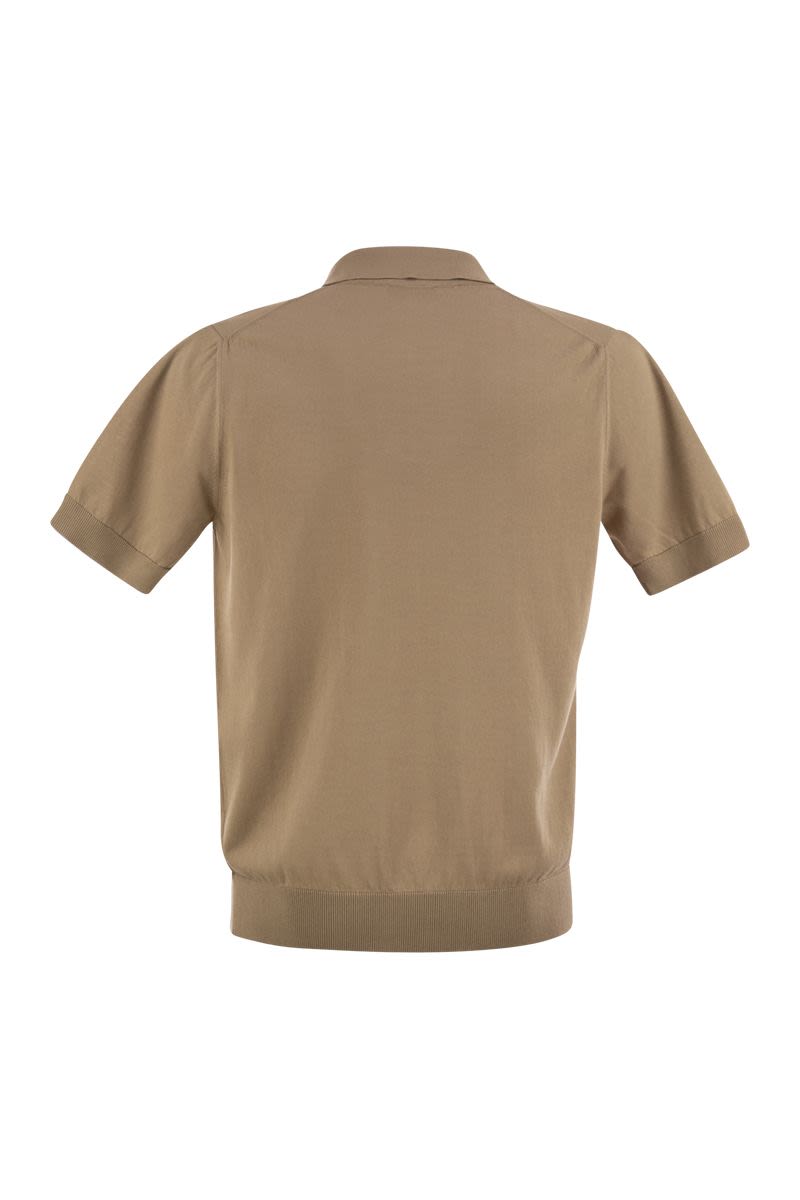 PESERICO Cotton Polo Shirt with Satin Finish