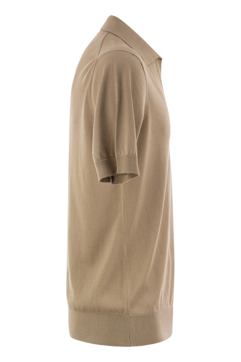 PESERICO Cotton Polo Shirt with Satin Finish