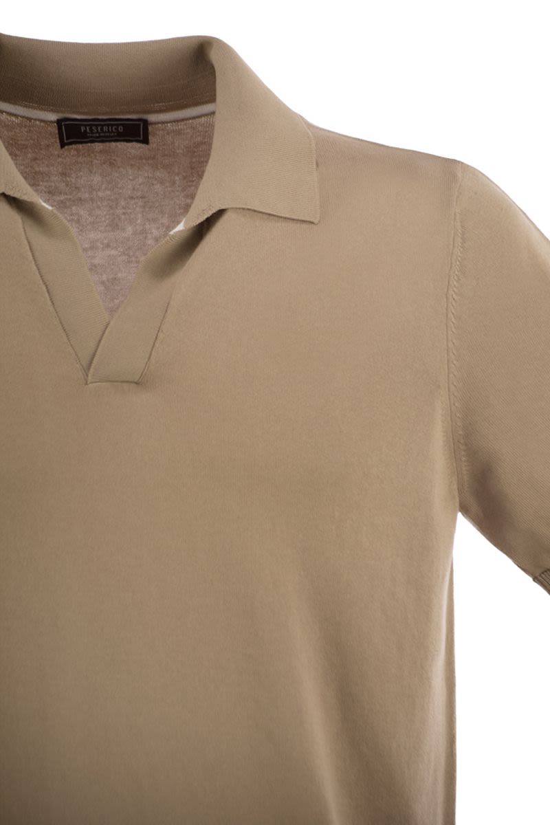 PESERICO Cotton Polo Shirt with Satin Finish