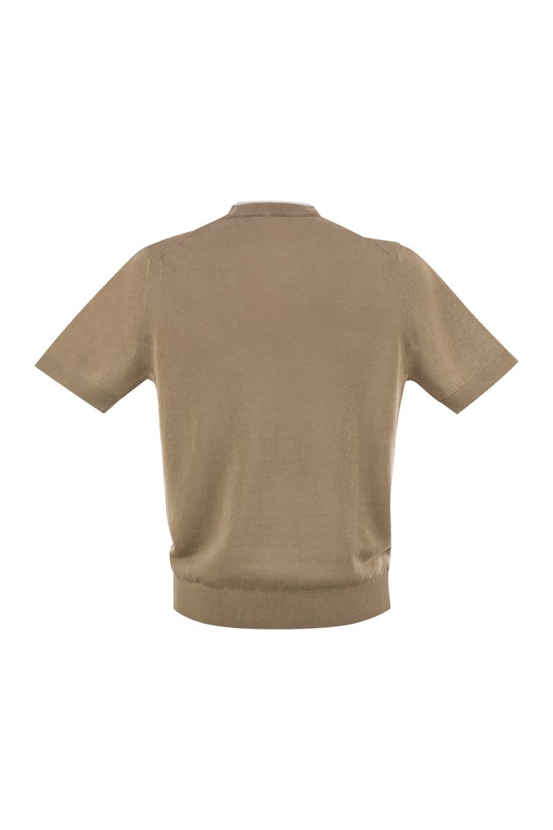 PESERICO Linen and Cotton Blend T-Shirt for Men - Regular Fit