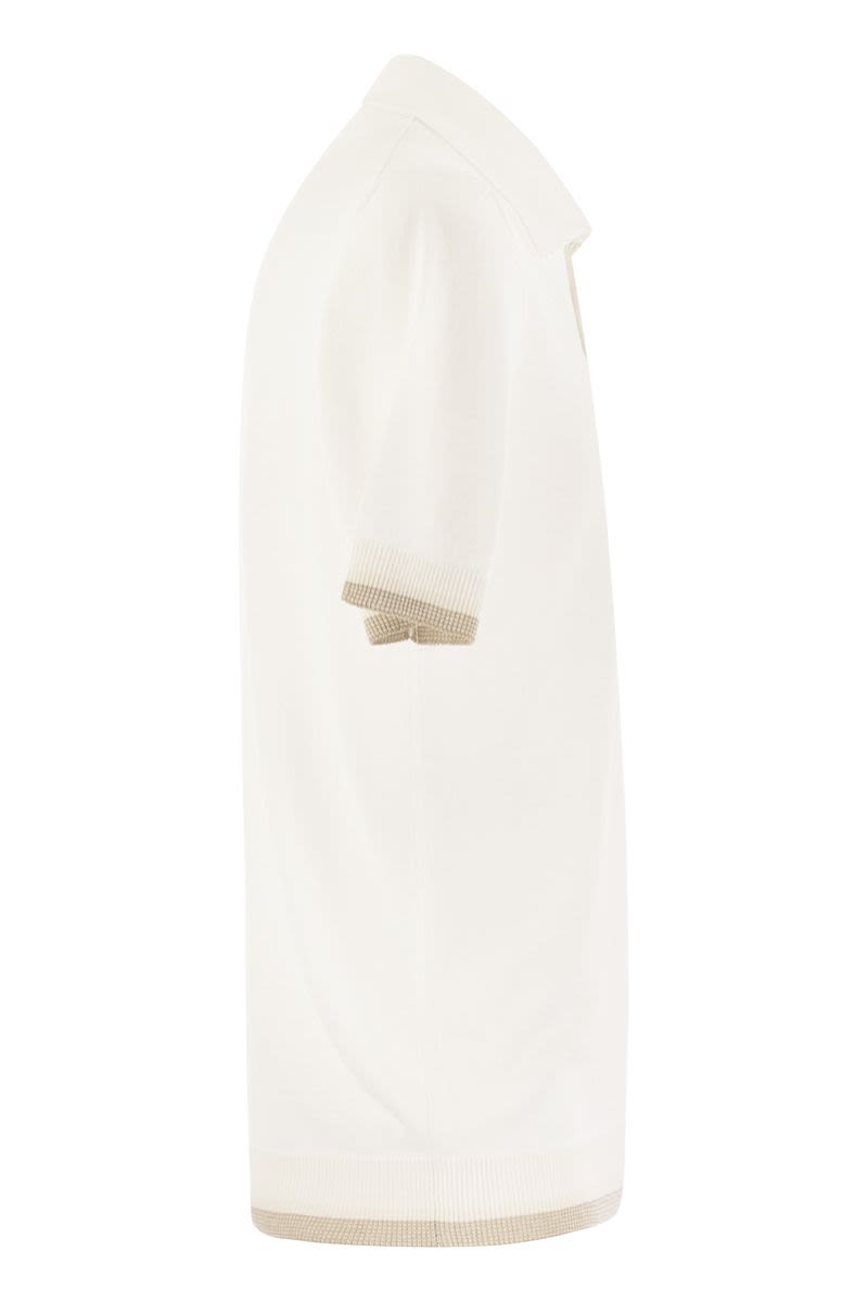 PESERICO Linen and Cotton Yarn Sail Collar T-Shirt - Men's Regular Fit