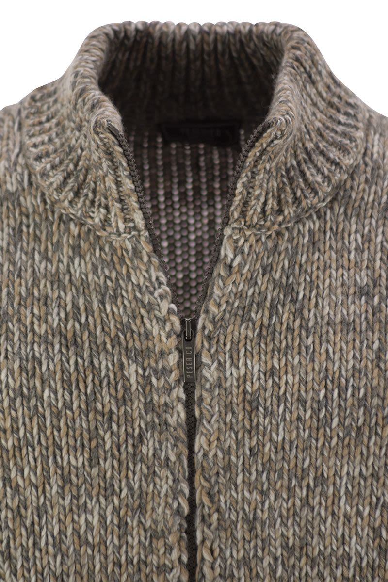 PESERICO Wool-Blend Turtleneck Cardigan for Men