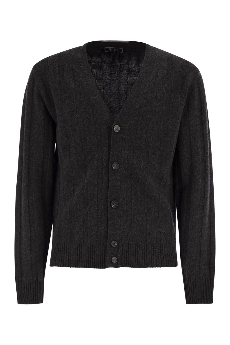 PESERICO V-Neck Wool and Cashmere Cardigan