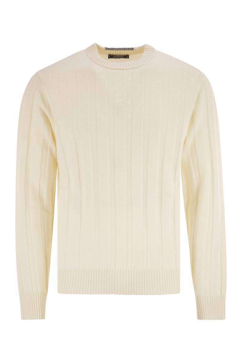 PESERICO Wool and Cashmere Ribbed Jumper for Men