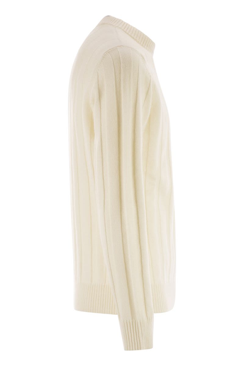 PESERICO Wool and Cashmere Ribbed Jumper for Men