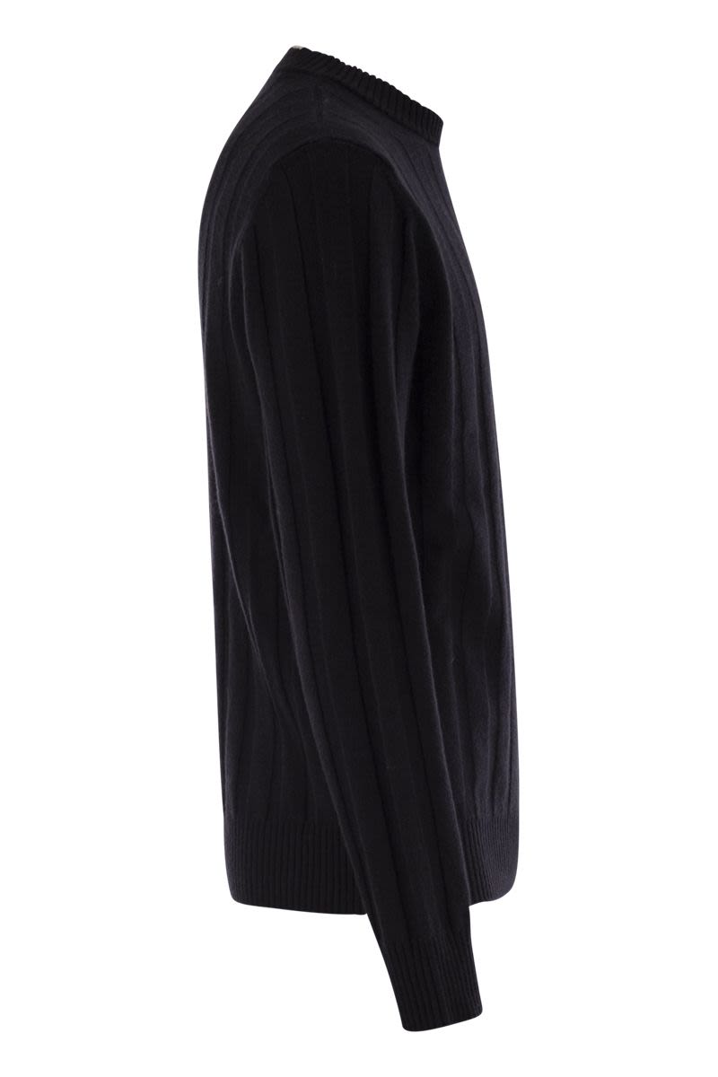 PESERICO Ribbed Wool and Cashmere Jumper for Men