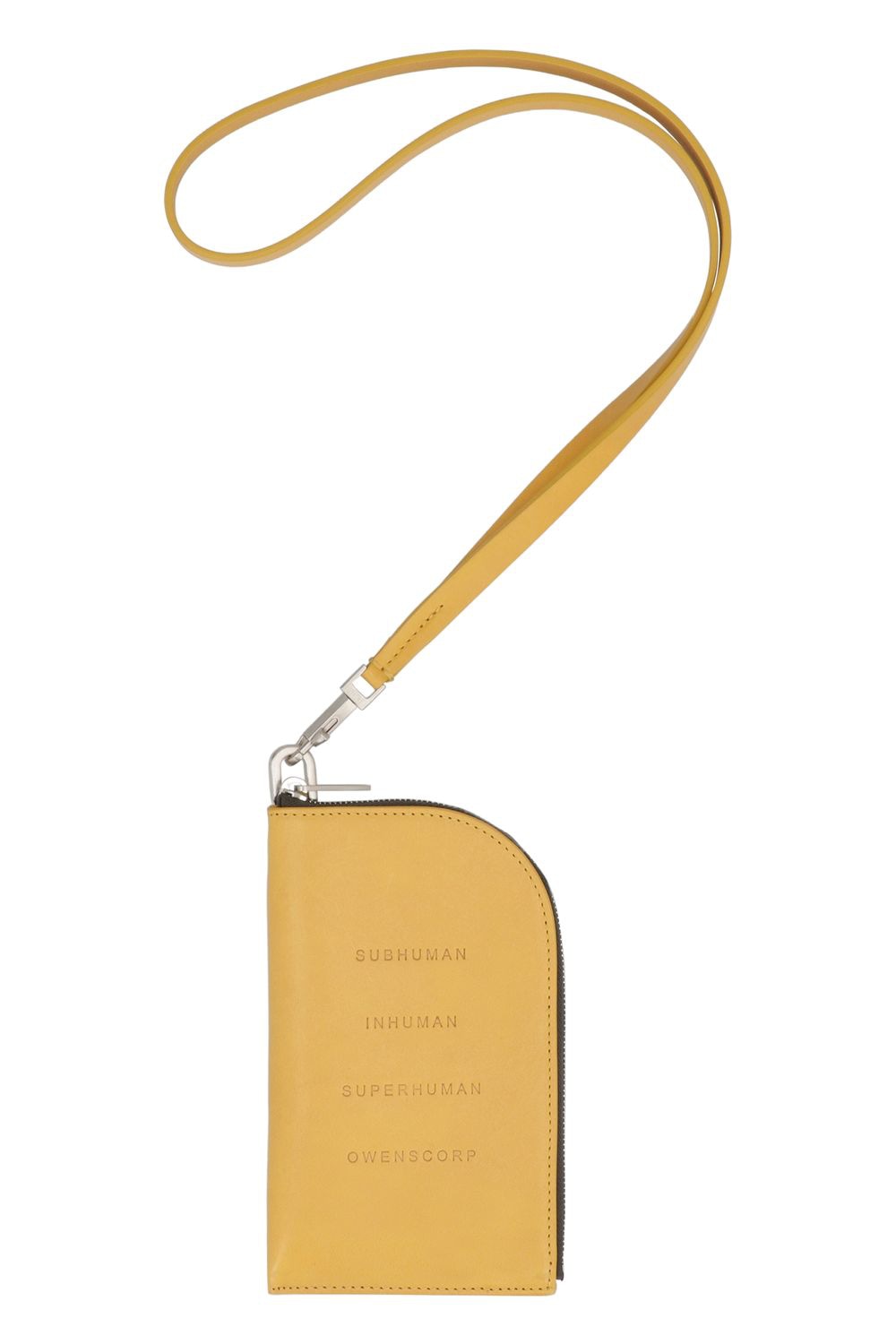 RICK OWENS Mini Leather Wallet with Zippered Closure