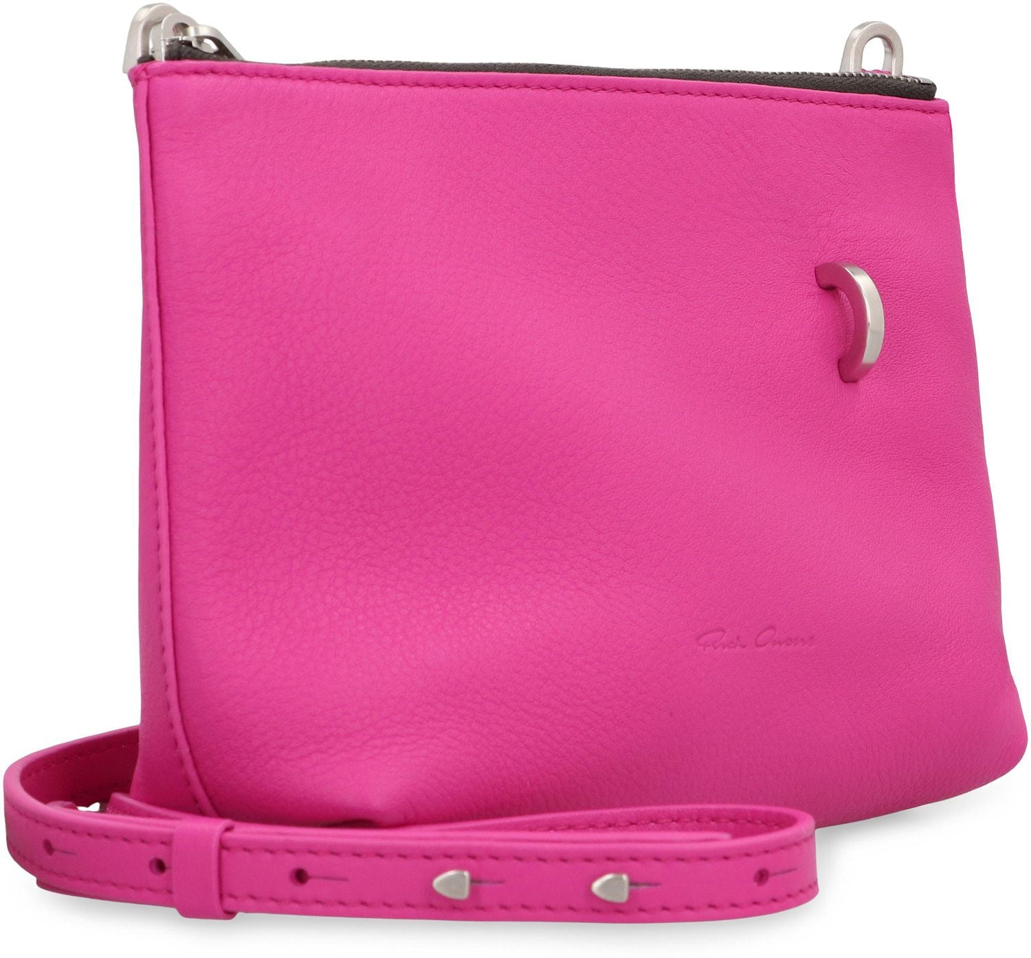 RICK OWENS Mini Leather Shoulder Handbag with Adjustable Strap