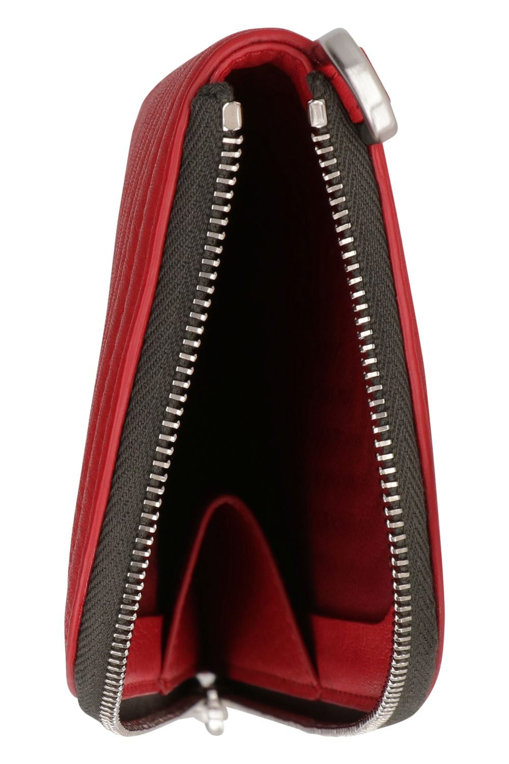 RICK OWENS Mini Leather Wallet with Decorative Stitching