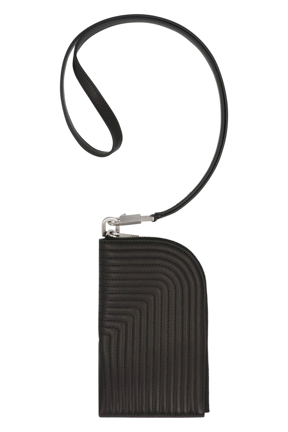 RICK OWENS Mini Leather Wallet with Decorative Stitching