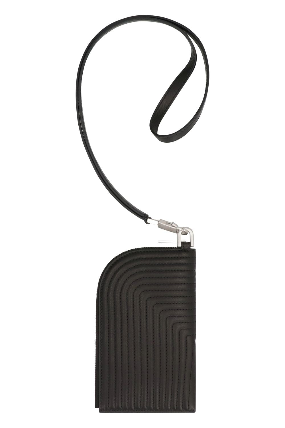 RICK OWENS Mini Leather Wallet with Decorative Stitching