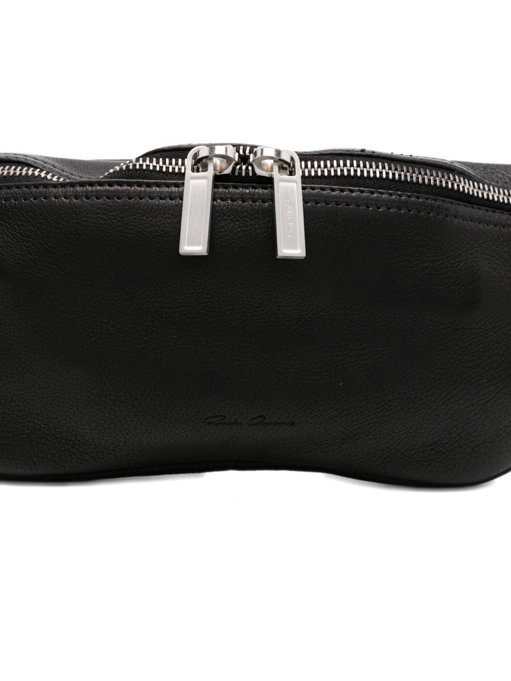 RICK OWENS Mini Leather Bumbag with Double Zip Fastening