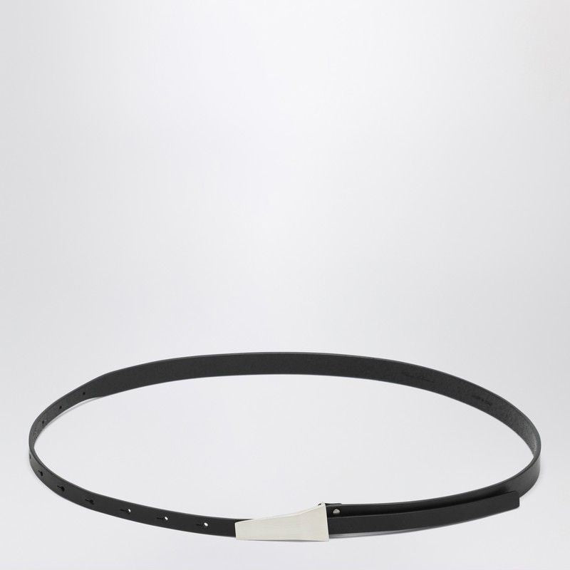 RICK OWENS Leather Belt with Metallic Buckle