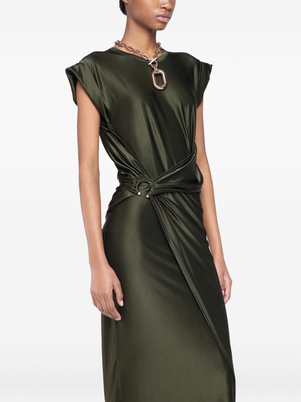 RABANNE Elegant Kaki Dress for Women - Fall/Winter 2025