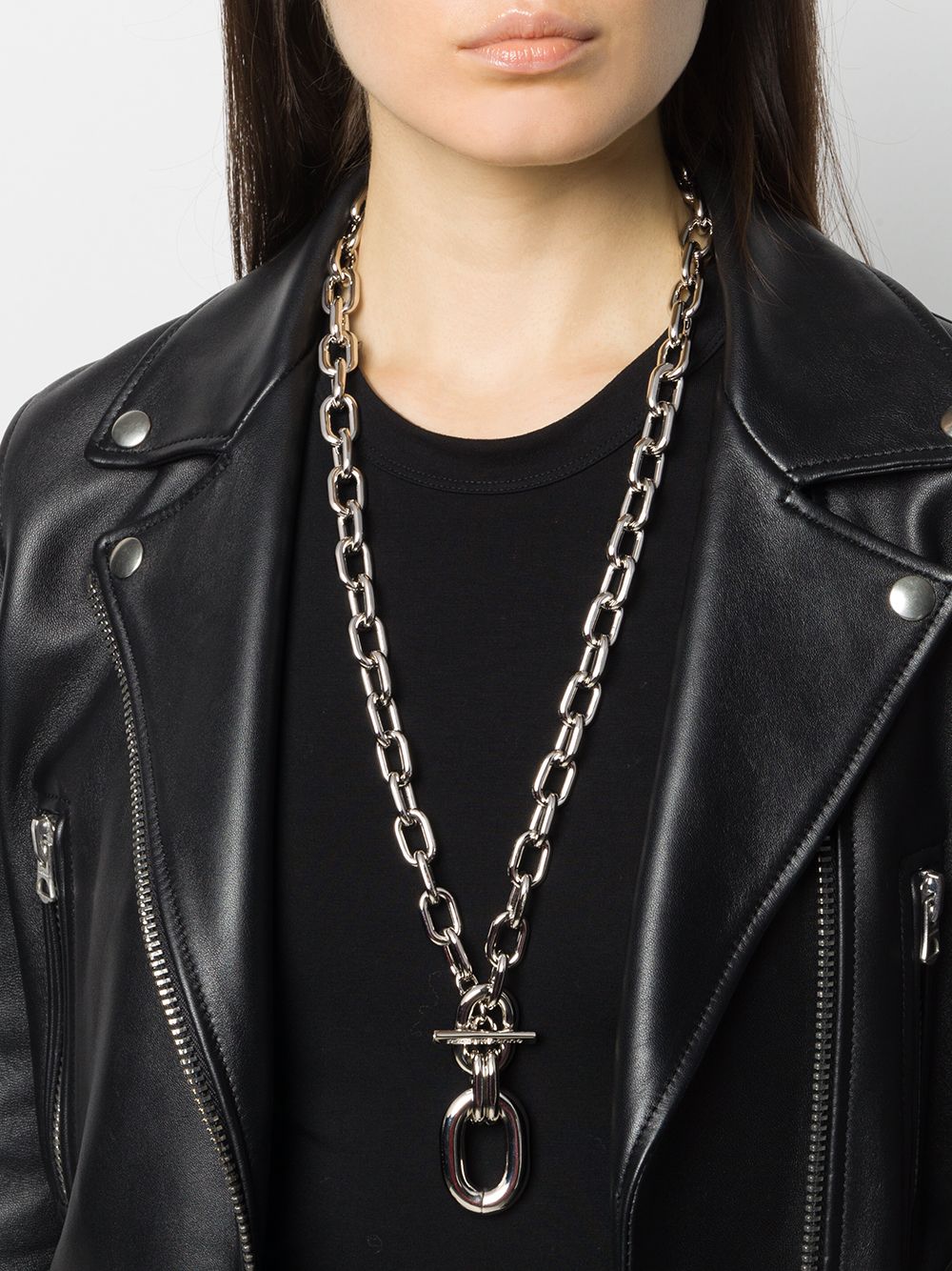 RABANNE Oversized Loop Pendant Necklace on XL Link Chain