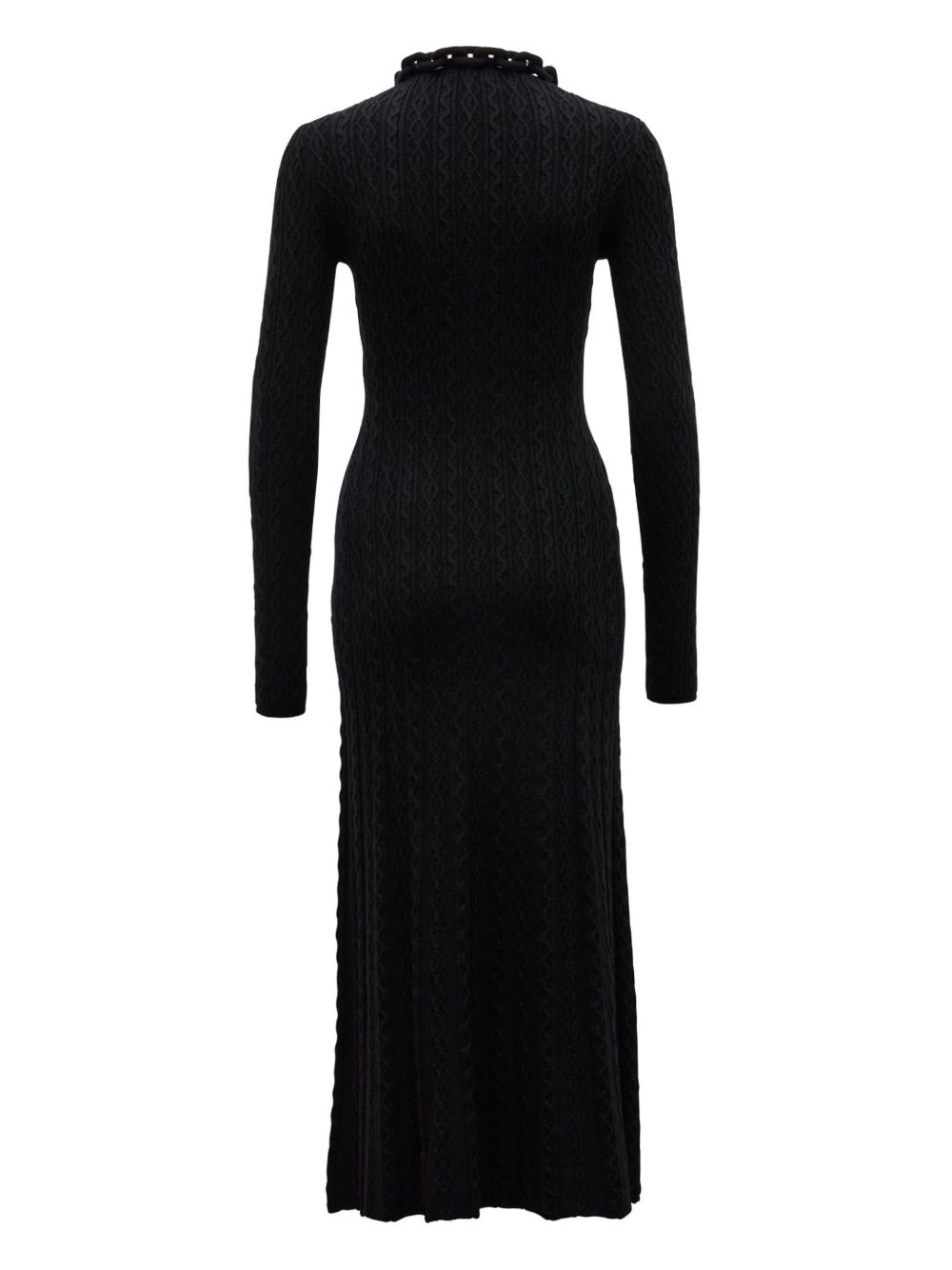 RABANNE Fitted Midi Dress with XL Link Chain Detail