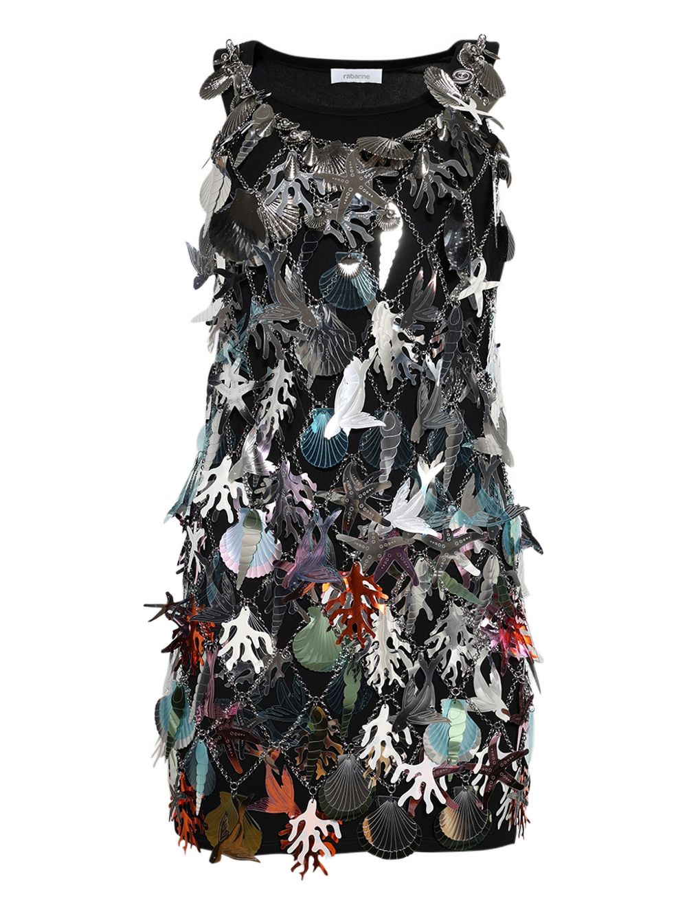 RABANNE Mini Dress with Unique Sea Shell Charm Design
