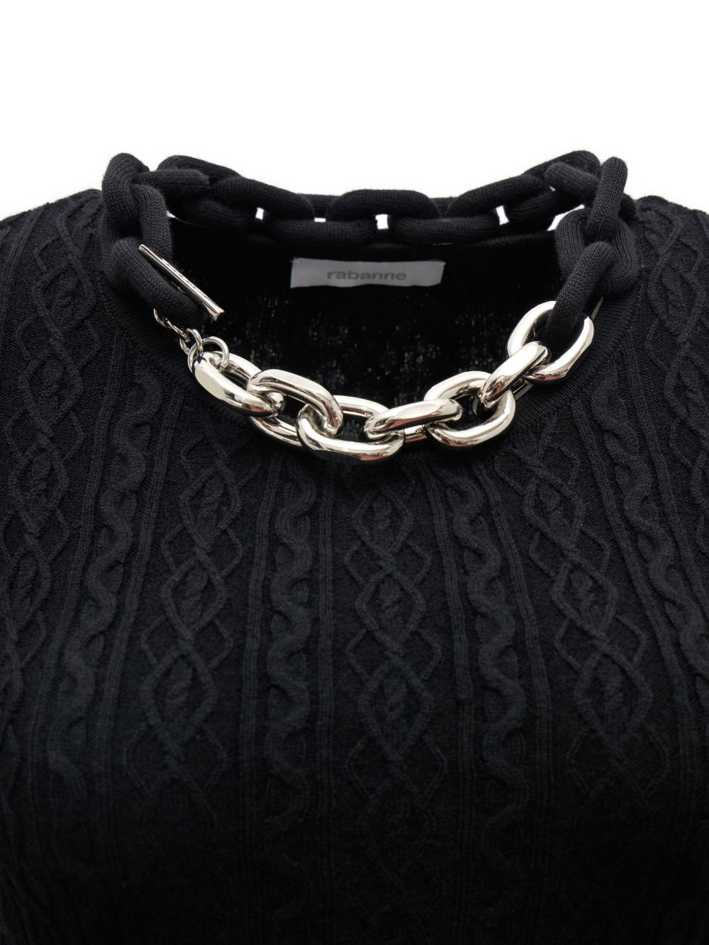 RABANNE Fitted Sweater with XL Link Chain Detail