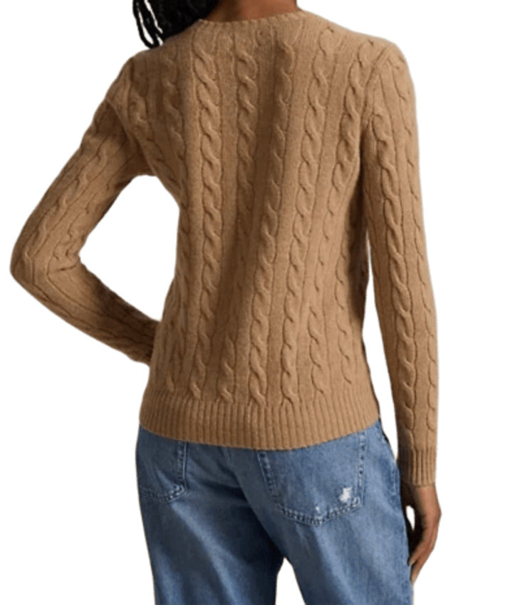 RALPH LAUREN Slim Fit Hip-Length Sweater with Crew Neck for Women