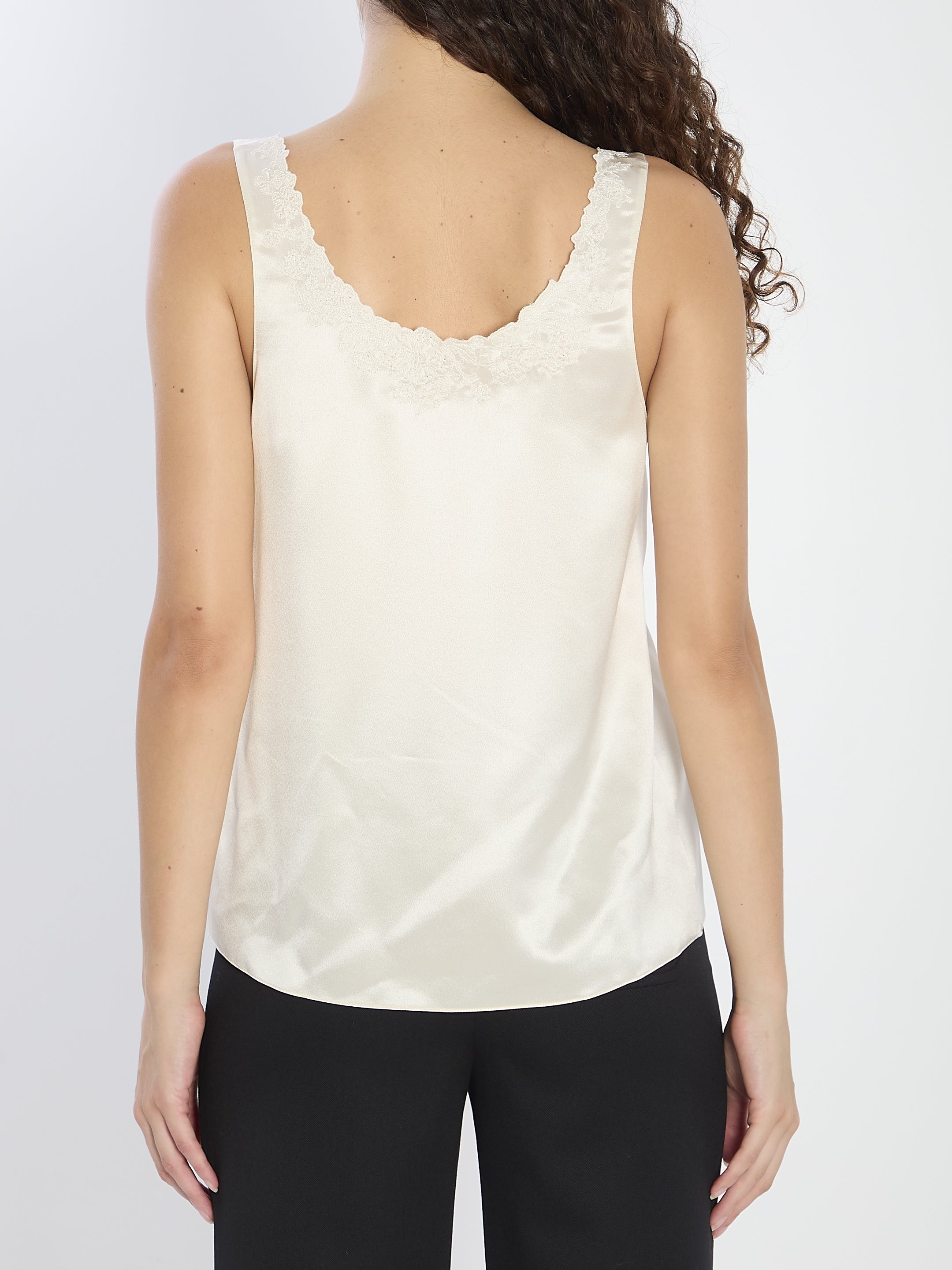 CELINE Embroidered Relaxed Fit Lingerie Top - Size 38