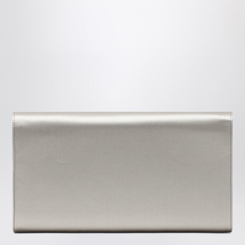 ROGER VIVIER Mini Satin Clutch Handbag with Jewel Buckle and Chain Strap