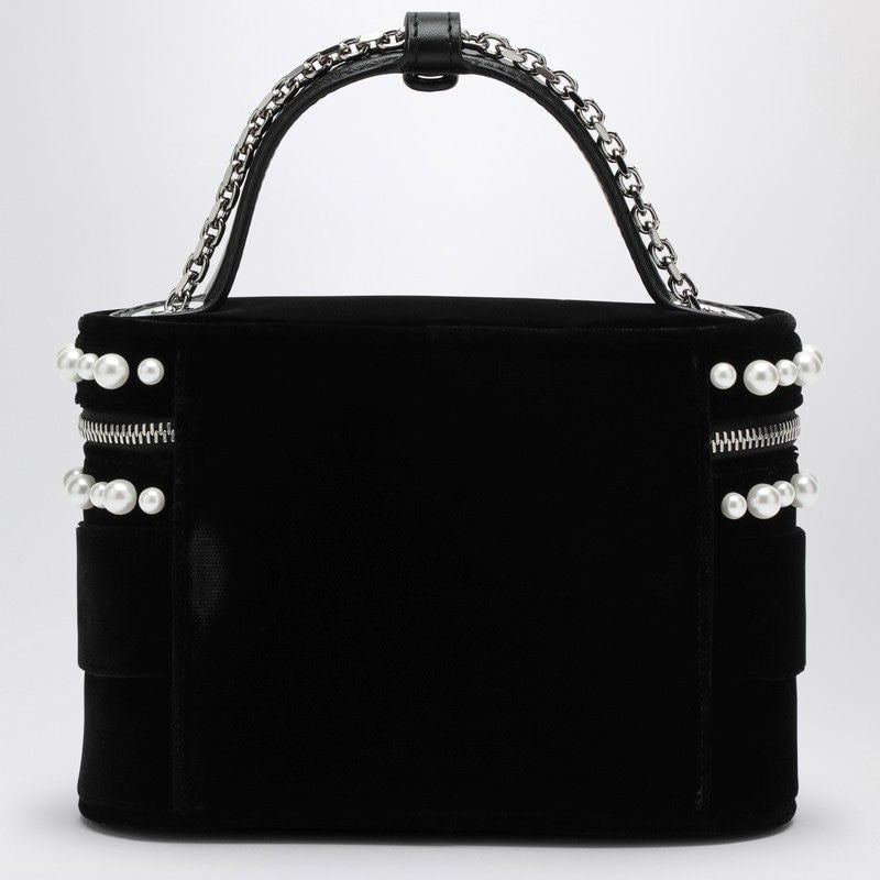 ROGER VIVIER Velvet Vanity Mini Handbag with Beads and Rhinestone Buckle