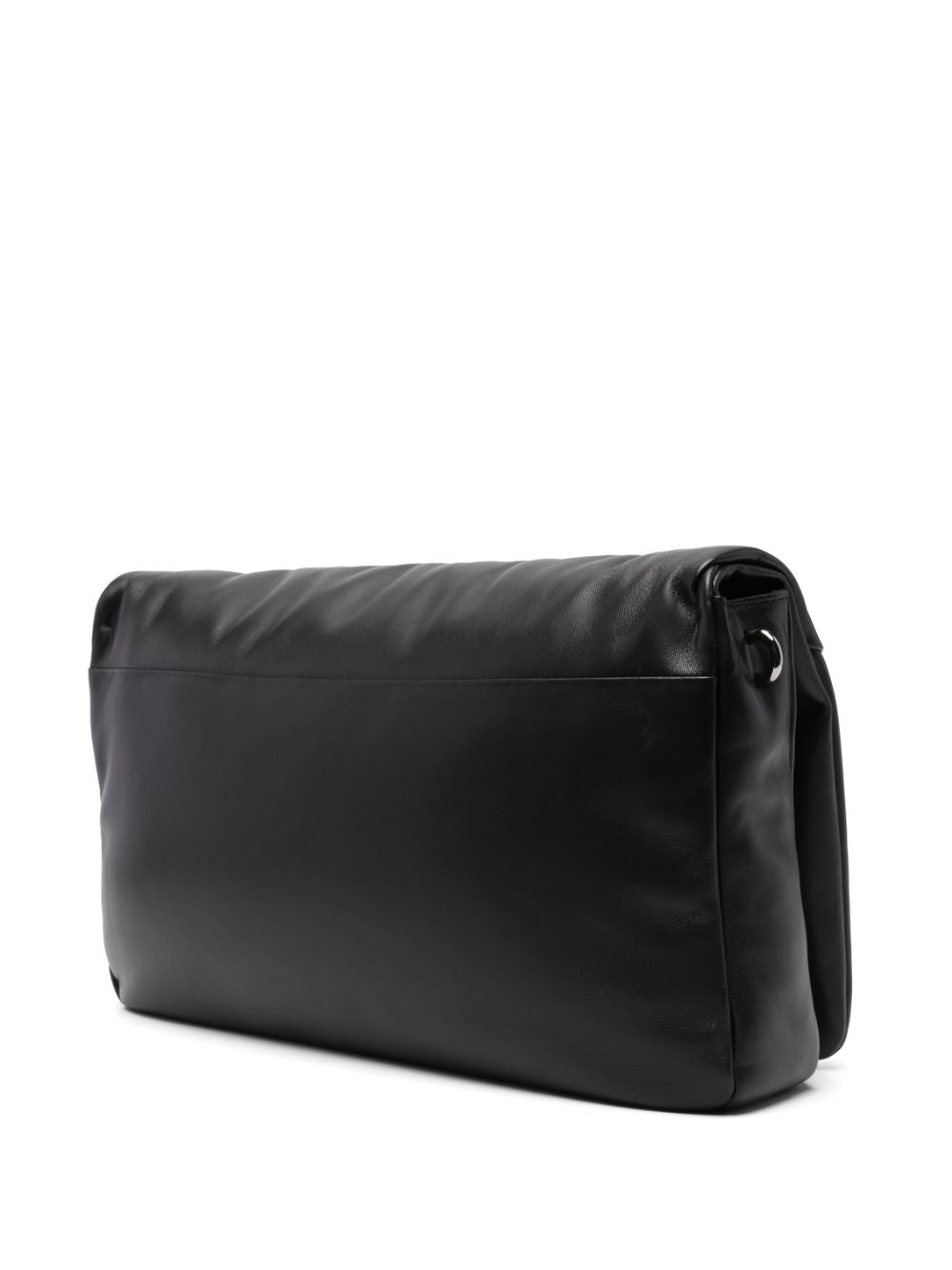ROGER VIVIER Smooth Grain Foldover Top Clutch with Detachable Strap