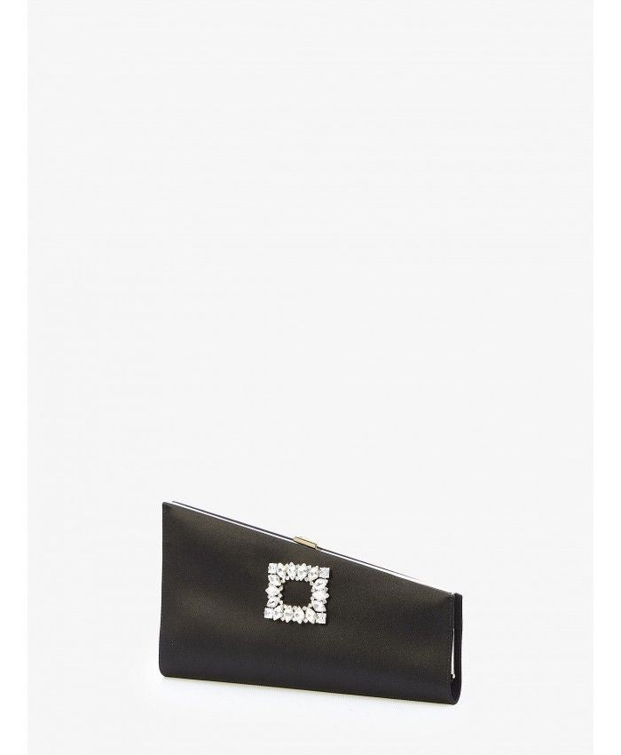 ROGER VIVIER Mini Asymmetrical Clutch with Crystal Buckle - 26.5x15x2cm