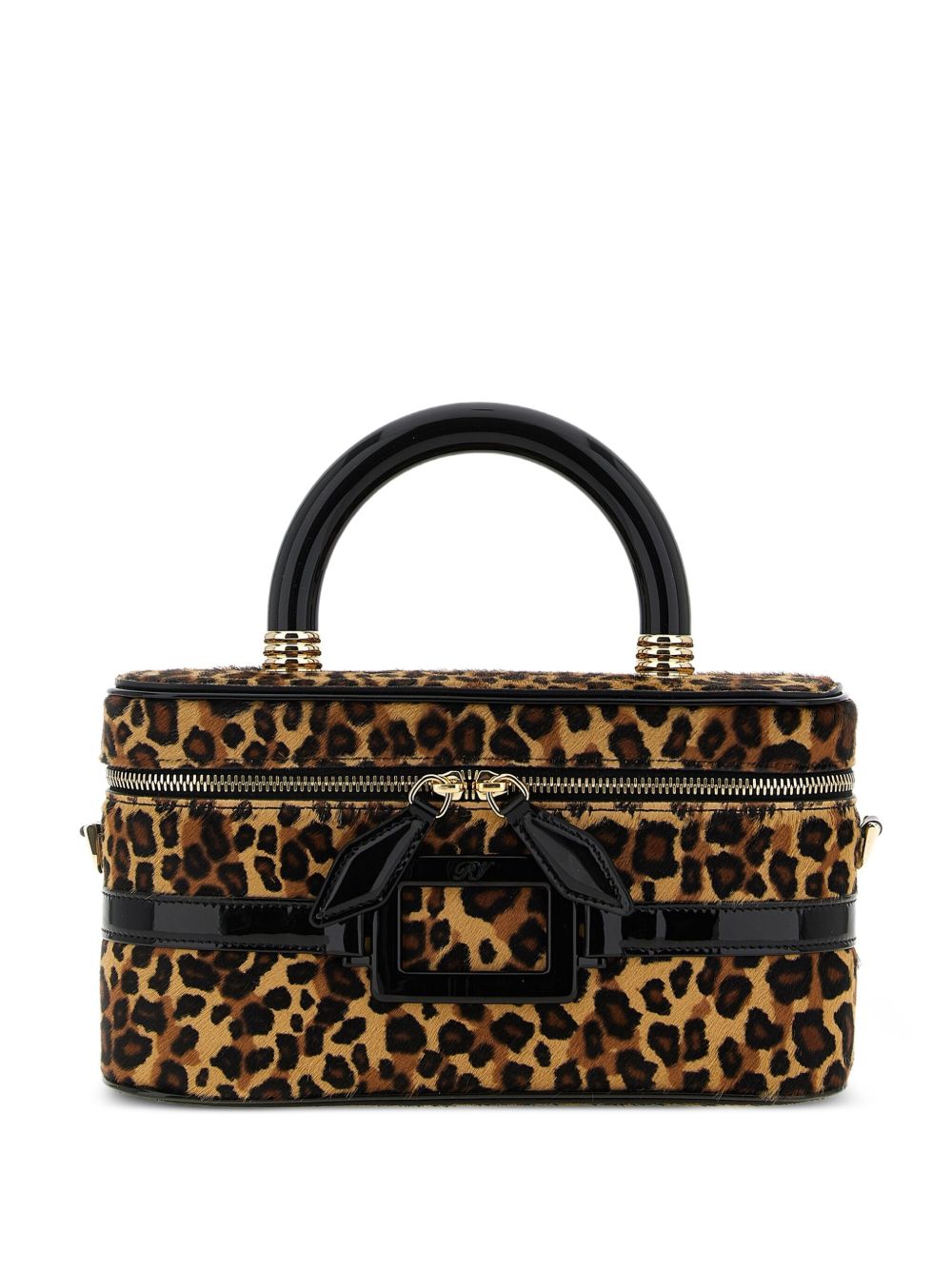 ROGER VIVIER Belle Vivier Vanity Mini Handbag - Leopard Print