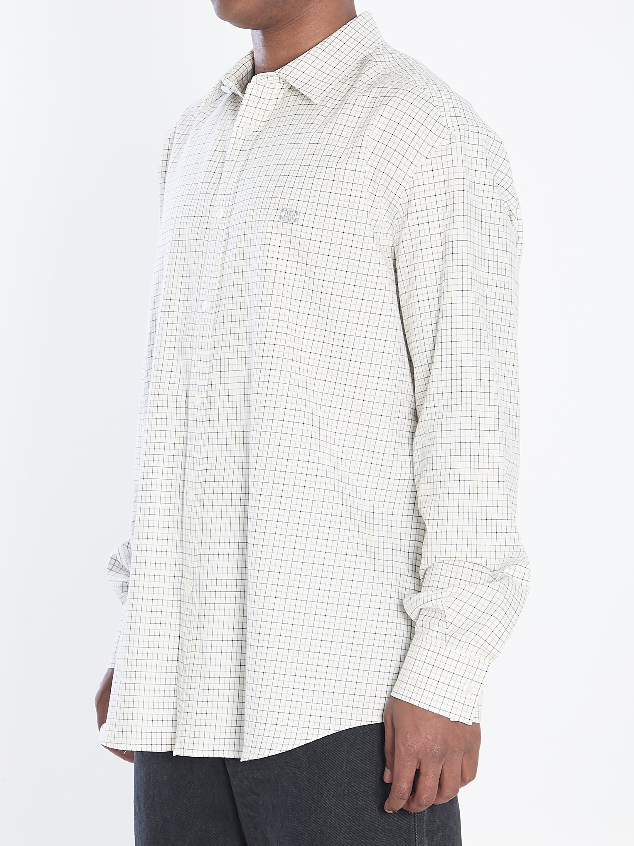 CELINE Checkered Design Cotton Shirt for Men - Size 41