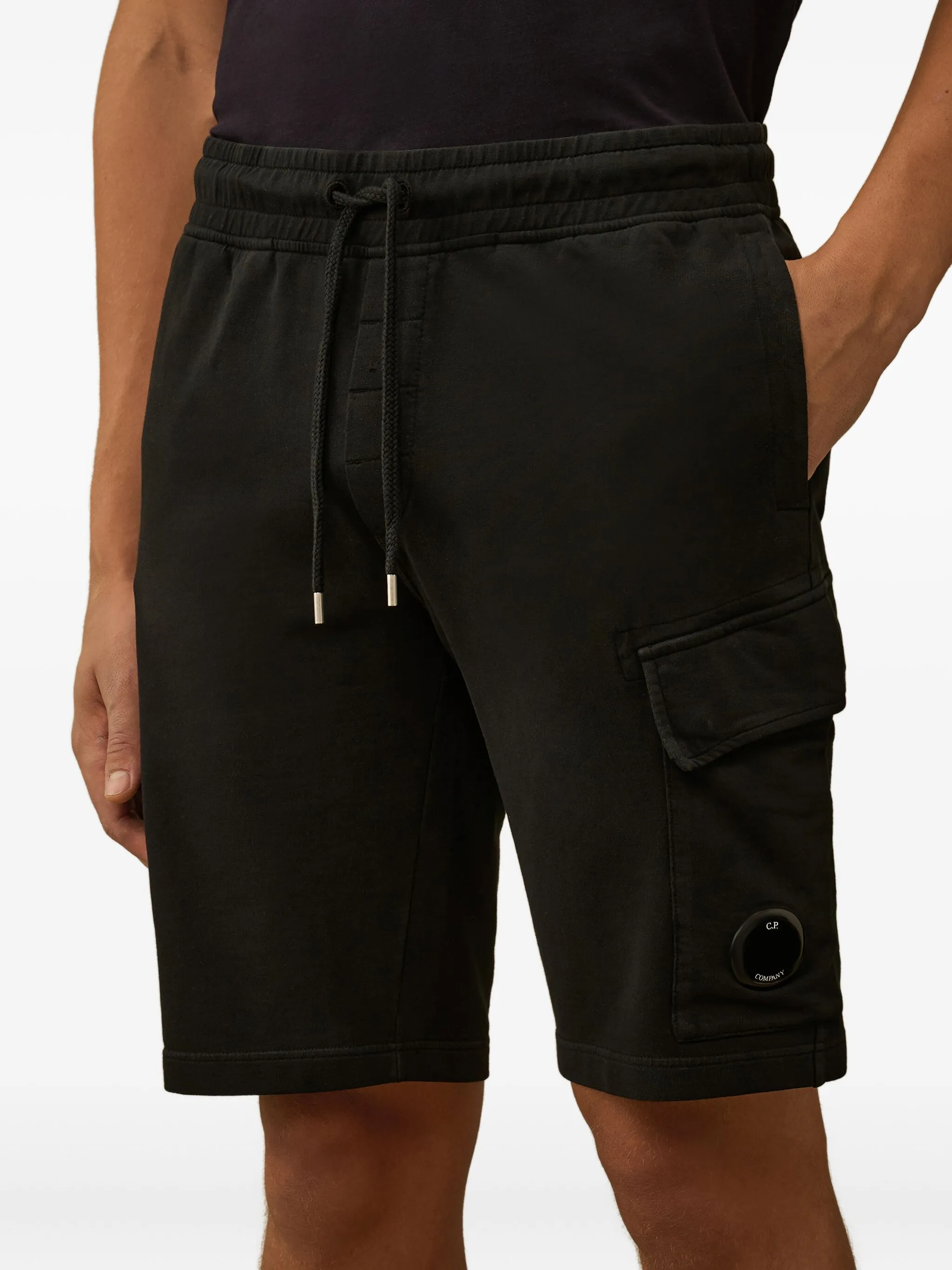 C.P.COMPANY Men's Fleece Bermuda Shorts with Adjustable Drawstring