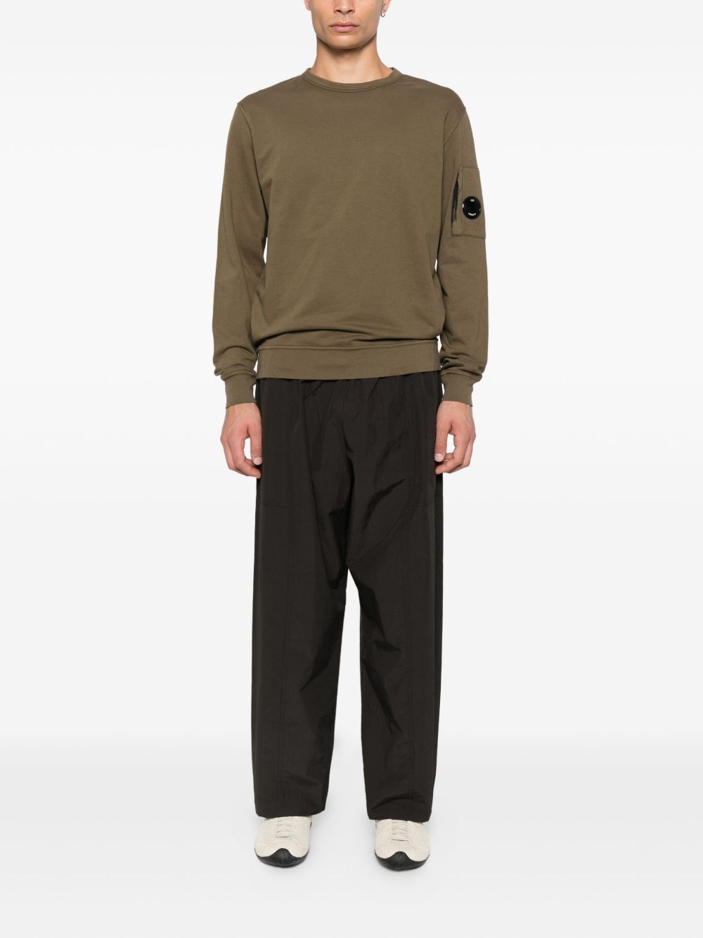 C.P.COMPANY Light Fleece Crewneck Sweatshirt with Zip Pocket and Lens - Men’s FW25