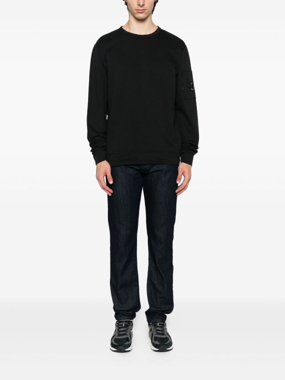 C.P.COMPANY Light Fleece Crewneck Sweatshirt with Zip Pocket and Lens